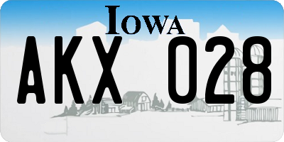 IA license plate AKX028