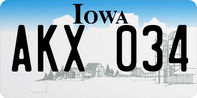 IA license plate AKX034
