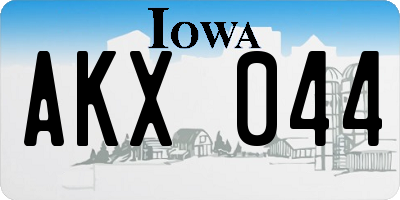IA license plate AKX044