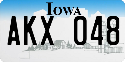 IA license plate AKX048