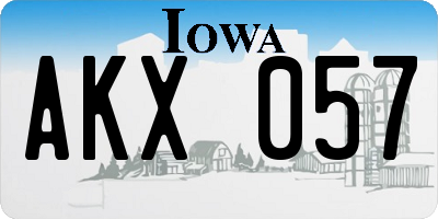 IA license plate AKX057