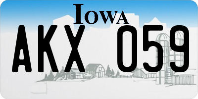 IA license plate AKX059