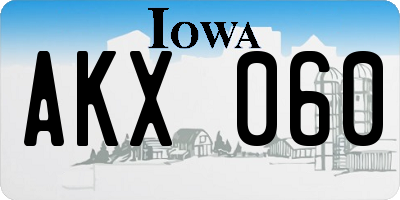 IA license plate AKX060