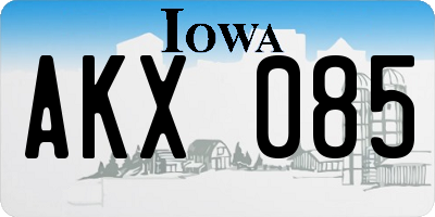 IA license plate AKX085
