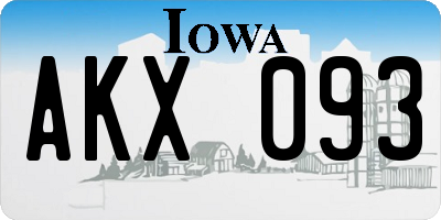 IA license plate AKX093