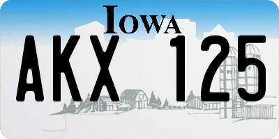 IA license plate AKX125