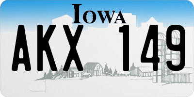 IA license plate AKX149