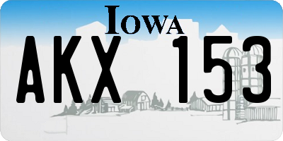 IA license plate AKX153