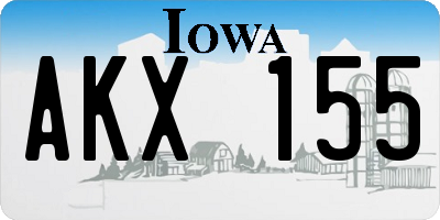 IA license plate AKX155