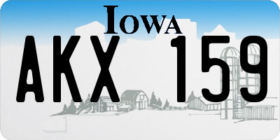 IA license plate AKX159