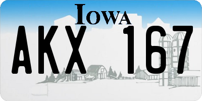 IA license plate AKX167