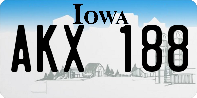 IA license plate AKX188