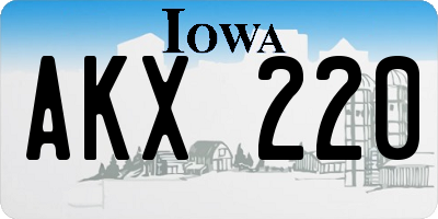 IA license plate AKX220