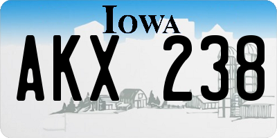 IA license plate AKX238