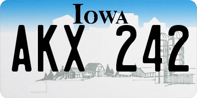 IA license plate AKX242
