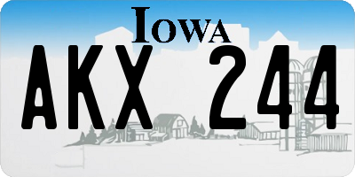 IA license plate AKX244