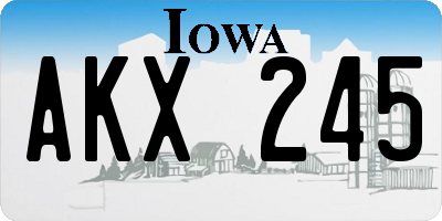 IA license plate AKX245