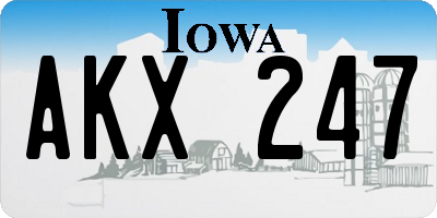IA license plate AKX247
