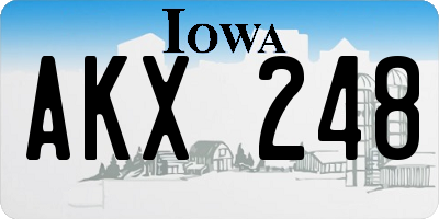 IA license plate AKX248
