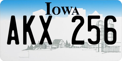 IA license plate AKX256
