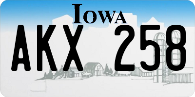 IA license plate AKX258