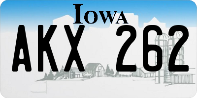 IA license plate AKX262
