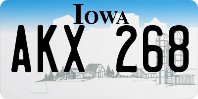 IA license plate AKX268