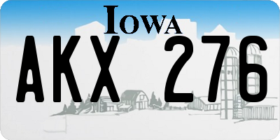 IA license plate AKX276