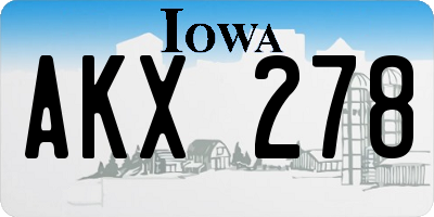 IA license plate AKX278