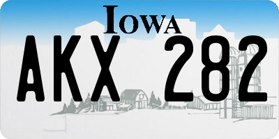 IA license plate AKX282