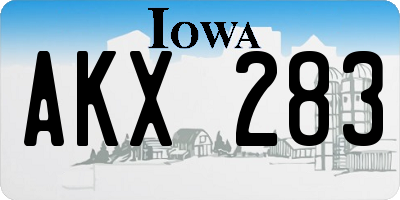 IA license plate AKX283