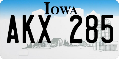 IA license plate AKX285