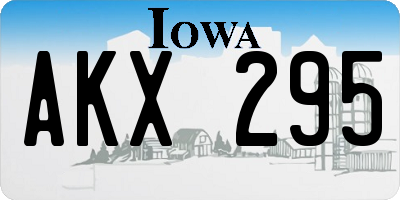 IA license plate AKX295