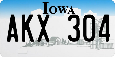 IA license plate AKX304