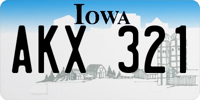 IA license plate AKX321