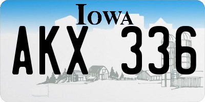 IA license plate AKX336