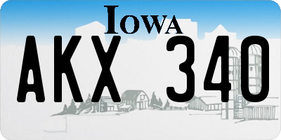 IA license plate AKX340