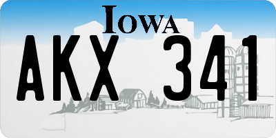 IA license plate AKX341