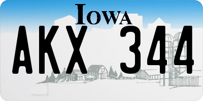 IA license plate AKX344