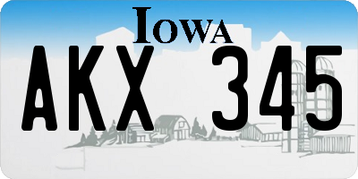 IA license plate AKX345