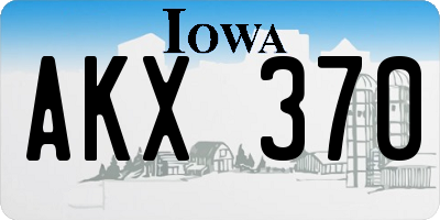 IA license plate AKX370