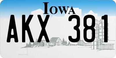 IA license plate AKX381