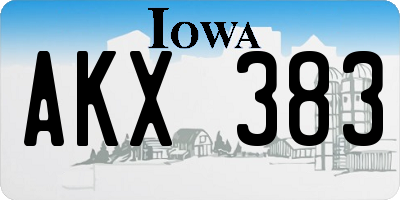 IA license plate AKX383
