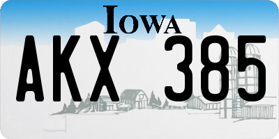 IA license plate AKX385
