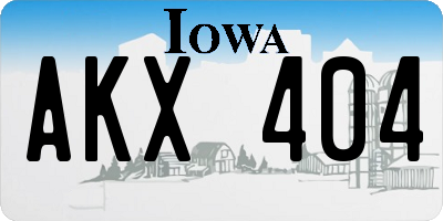 IA license plate AKX404