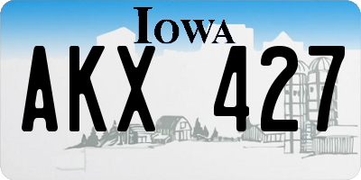 IA license plate AKX427