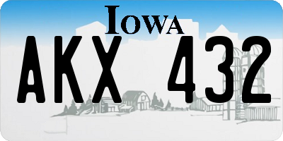 IA license plate AKX432