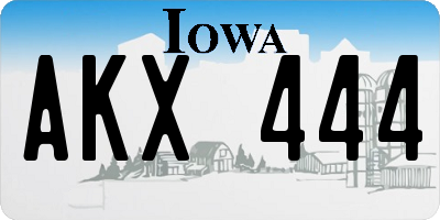 IA license plate AKX444