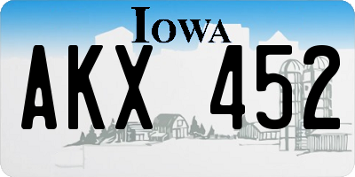 IA license plate AKX452