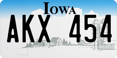 IA license plate AKX454